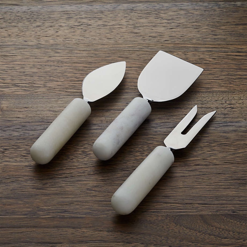 Crate&Barrel Marble Cheese Knives